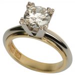 2 Tone Solitaire Engagement Ring in Rich 18k Gold!