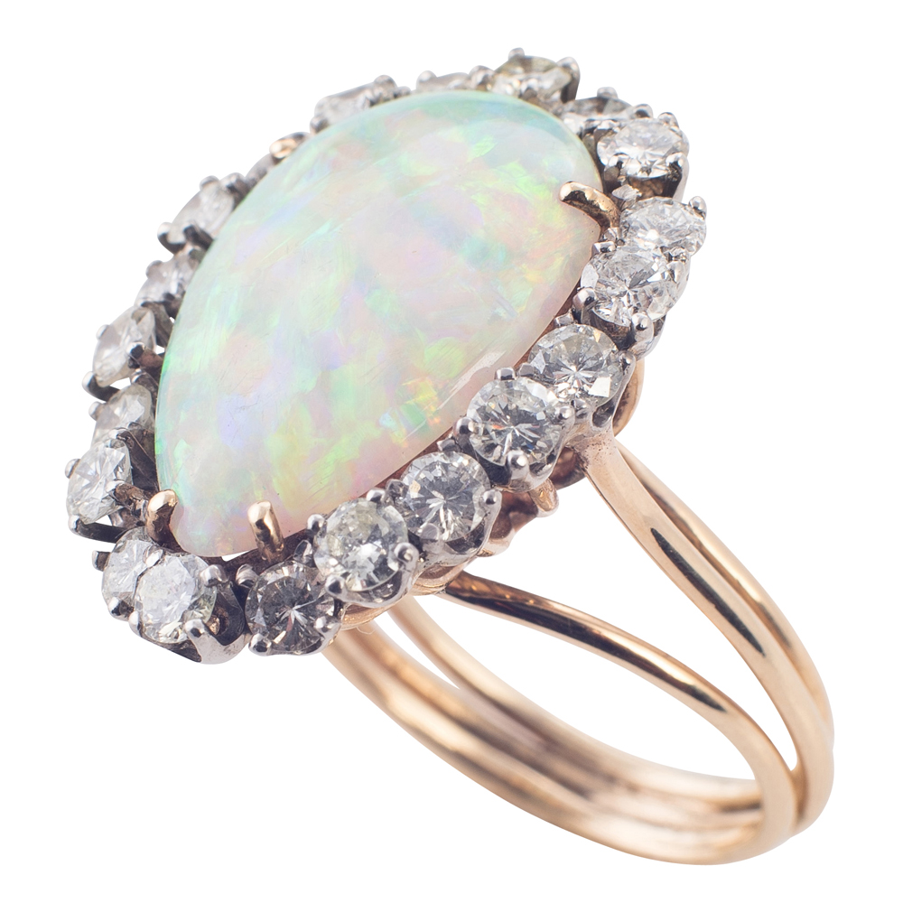 Stunning Large Opal and Diamond Ring! - Oceanside Jewelers